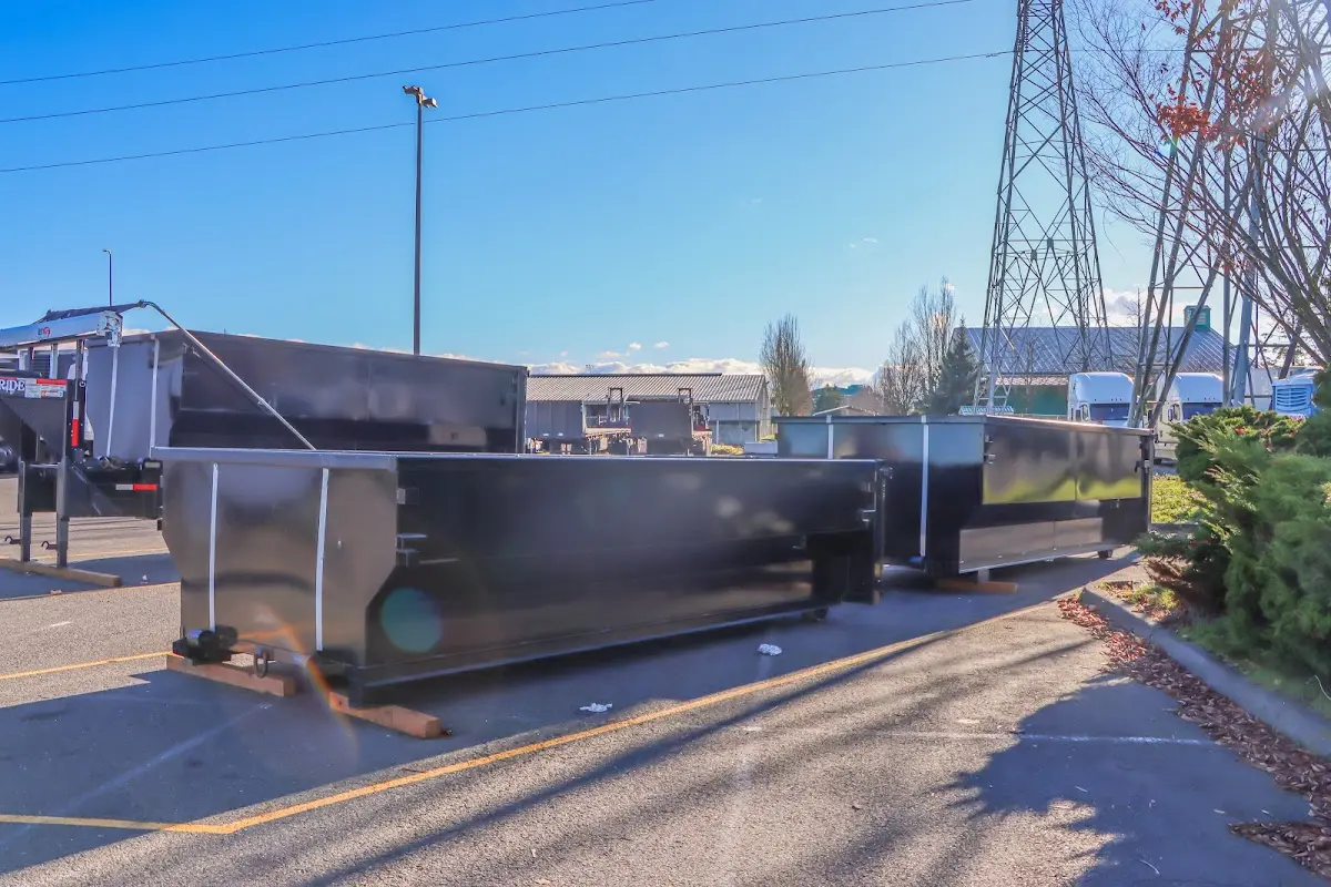 Roll-off dumpster ready for waste disposal at job site for Demolition Dumpster Rental in Baldwinsville